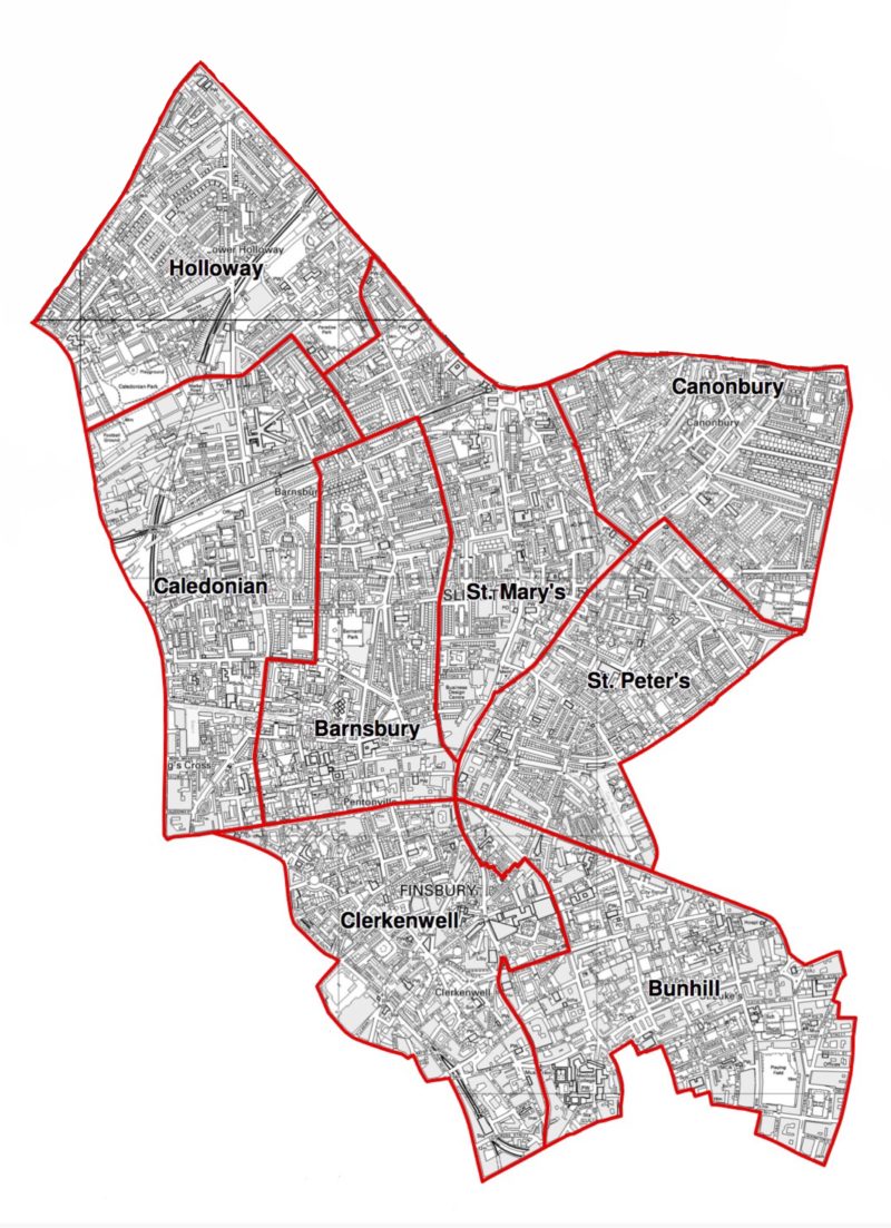 Islington South & Finsbury ward map